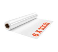 VEVOR Bâche Serre Polyéthylène 1,8x30,5 m Film en Plastique Transparent | Pour Jardins, Fermes, Agriculture, Plantes d'Extérieur, 0,152 mm, Couverture Résistante à Eau, Soleil, Gel, Vent, Poussière