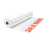 VEVOR Bâche Serre Polyéthylène 7,3x30,5 m Film en Plastique Transparent pour Jardins, Fermes, Agriculture, Plantes d'Extérieur, 0,143 mm, Couverture Résistante à Eau, Soleil, Gel, Vent, Poussière