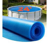 VEVOR Bâche Solaire Piscine Ronde 7,3 m Couverture Solaire Piscine 0,4 mm Bâche à Bulles en Polyéthylène PE pour Piscines Hors Sol Creusées, Absorption de Chaleur Jour et Rétention Chaleur Nuit, Bleu