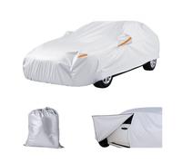 VEVOR Bâche Voiture pour Berlines Européennes Grand Format, Housse de Protection Auto Complète, Couverture Imperméable Toutes Saisons, Protection contre Soleil Pluie Vent Poussière Neige, Argentée