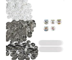VEVOR Badge Personnalisé 32 mm 500 Kits de Consommables Badges à Épingles Fournitures pour la Fabrication de Badge Rond avec Couvercle Fond Plastique Métallique Papier Film Pas de Machine à Badges