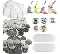VEVOR Badge Personnalisé 75 mm 200 Kits de Consommables Badges à Épingles Fournitures pour la Fabrication de Badge Rond avec Couvercle Fond Plastique Métallique Papier Film Machine à Badges Bricolage