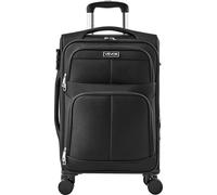 VEVOR Bagage souple extensible Valise de voyage avec roues spinner (400 x 285 x 620 mm), valise en tissu Bagage à main avec poche zippée extensible & serrure TSA Valisette noire pour bagages à main