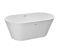 VEVOR Baignoire Autoportante en Acrylique, Baignoire Îlot Moderne Ovale, 150x75 cm, Grande Capacité 230 L, avec Trop-plein et Bonde en Chrome Poli, pour Bain de Trempage, Salle de Bain, Blanc