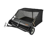 VEVOR Balai à gazon de 111,8 cm, ramassage de feuilles et d'herbe de grande capacité de 7,6 m³, balayeuse de jardin robuste avec hauteur de balayage réglable pour cour, pelouse, ferme