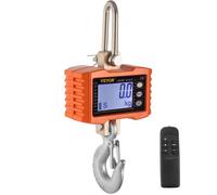 VEVOR Balance électronique pour Grue 1000 kg, Balance à Grue Orange, Sensible écran Lecture LED Facile à Utiliser Précise échelle Accrochant Résistante en Aluminium de Digital