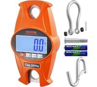 VEVOR Balance Suspendue Industrielle 300 kg Balance à Grue Numérique Robuste Boîtier Fonte Aluminium Écran LCD Mini Balance à Crochet Haute Précision pour Ferme Chasse Pêche Extérieur Garage, Orange