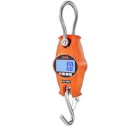 VEVOR Balance Suspendue Industrielle 300 kg Balance à Grue Numérique Robuste Boîtier Fonte Aluminium Écran LCD Mini Balance à Crochet Haute Précision pour Ferme Chasse Pêche Extérieur Garage, Orange