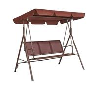 VEVOR Balancelle de terrasse 3 Places, balançoire d'extérieur avec auvent réglable de Porche, accoudoirs, Tissu Teslin, Cadre en Acier allié pour Balcon, Cour, Patio, Jardin, Bord de Piscine, Marron