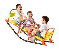 VEVOR Balançoire à Bascule, Capacité de Charge 90,7 kg par Siège, avec Poignées, Larges Sièges à Dossier, Équipement de Jeu Extérieur pour Pelouse, Jardin, Aire de Jeux, pour 2 Enfants 3 Ans et Plus