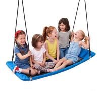 VEVOR Balançoire à Plateforme 149 cm, Charge 317 kg, Rectangulaire, Bleu, Siège en Tissu Oxford 900D Intérieur et Extérieur pour Enfants et Adultes, avec 2 Sangles de Suspension, Cordes Réglables