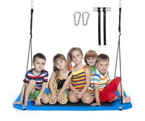 VEVOR Balançoire à Plateforme 152,4 cm, Balançoire d'Arbre Charge 317 kg, Siège de Balançoire en Oxford 900D, avec 2 Sangles de Suspension et Cordes Multi-Brins Réglables, pour Enfants Extérieur, Bleu