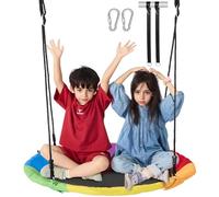 VEVOR Balançoire d'arbre 101,6 cm, Balançoire Soucoupe Charge 340 kg, Siège de Balançoire en Oxford 900D, avec 2 Sangles de Suspension et Cordes Multi-Brins Réglables, pour Enfants, Extérieur