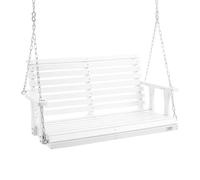 VEVOR Balançoire de Porche en Bois, 1240x710x600 mm, Banc de terrasse pour Cour et Jardin, Forte capacité de Charge 400 kg, Banc de balançoire Robuste avec chaîne de Suspension pour extérieur, Blanc