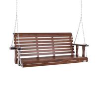 VEVOR Balançoire de Porche en Bois, 1702x710x600 mm, Banc de terrasse pour Cour et Jardin, Forte capacité de Charge 400 kg, Banc de balançoire Robuste avec chaîne de Suspension pour extérieur, Marron