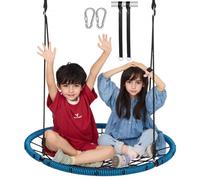 VEVOR Balançoire en Toile d'Araignée 101,6 cm, Balançoire Ronde Charge 340 kg, Siège de Balançoire en Corde Tissée Stable, avec Sangles de Suspension et Cordes Multi-Brins Réglables, pour Enfants