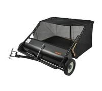 VEVOR Balayeuse à Gazon Tractée, 127 cm, Balai Ramasseur Herbes et Feuilles, Grande Capacité 736 L, Robuste et Réglable en Hauteur, pour Balayer Débris Secs Mauvaises Herbes de Jardin, Pelouse, Ferme