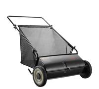 VEVOR Balayeuse à Gazon 198 L Balai Ramasseur Herbes avec Sac de Collecte Largeur Balayage 66 cm Brosse Rotative Réglable en Hauteur Roues 25,4 cm pour Pelouse Jardin Feuilles Débris Secs 142x81x75 cm