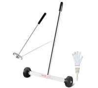 VEVOR Balayeuse Magnétique 39 cm avec Roues, Capacité 3,6 kg, Balai Magnétique à Manche Télescopique, Outil de Ramassage à Aimant Poignée Réglable, Collecteur les Clous et Vis, pour Atelier Garage