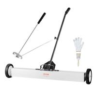 VEVOR Balayeuse Magnétique 91 cm avec Roues, Capacité 24,9 kg, Balai Magnétique à Manche Télescopique, avec Outil de Ramassage à Aimant Poignée Réglable, Collecteur Clous Vis, pour Atelier Garage