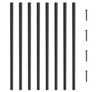 VEVOR Balustre en métal pour escalier, 965 x 25 mm, broche de rampe plate en alliage d'aluminium, 72 tiges de pont avec vis, balustrade creuse classique, revêtement en poudre noir satiné pour porche