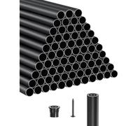 VEVOR Balustres d'Escalier, Lot de 101, Barreaux de Sécurité Garde-corps Aluminium 19x660 mm, Tige Ronde Creuse Métal, Embouts de Rail et Vis, Barres Rampe pour Escaliers, Porche, Patio, Clôture, Noir