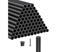 VEVOR Balustres d'Escalier, Lot de 101, Barreaux de Sécurité Garde-corps Aluminium 19x914 mm, Tige Ronde Creuse Métal, Embouts de Rail et Vis, Barres Rampe pour Escaliers, Porche, Patio, Clôture, Noir