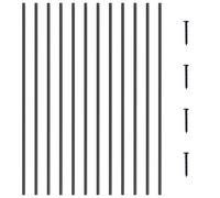 VEVOR Balustres en métal pour escalier, 1118 x 13 mm, tiges de rampe carrées en alliage d'aluminium, 11 balustres de pont avec vis, balustrade droite creuse classique, revêtement en poudre noir satiné