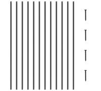 VEVOR Balustres en métal pour escalier, 1118 x 13 mm, tiges de rampe carrées en alliage d'aluminium, 11 balustres de pont avec vis, balustrade droite creuse classique, revêtement en poudre noir satiné