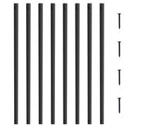 VEVOR Balustres en métal pour escalier, 750 x 25 mm, broche de rampe plate en alliage d'aluminium, 51 tiges de pont avec vis, balustrade creuse classique, revêtement en poudre noir satiné pour porche