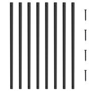 VEVOR Balustres en métal pour escalier, 750 x 25 mm, broche de rampe plate en alliage d'aluminium, 51 tiges de pont avec vis, balustrade creuse classique, revêtement en poudre noir satiné pour porche