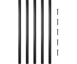 VEVOR Balustres Terrasse 66 x 1,9cm 101 PCS, Barres Garde-Corps Alliage Aluminium Barreaux de Sécurité Carrés Rampe Rambarde Balustrade Accessoires Installation pour Terrasses Balcon