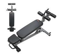 VEVOR Banc à Abdominaux pour Sit Up, Banc de Musculation Abdominal Incurvé avec Poignée de Crunch Inversée, Hauteurs Réglable à 4 Niveaux, en Acier Robuste, Charge 454 kg, pour Domicile Gym Fitness