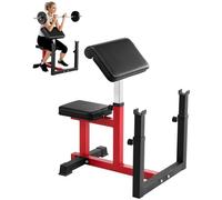 VEVOR Banc à Biceps Charge Maximale 200 kg, Pupitre à Biceps pour Entraînement avec Haltères et Barre d’Haltères, Banc de Musculation Fitness Assis Réglable, Équipement pour Salle de Sport Gym