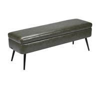 VEVOR Banc Coffre en Cuir PU de 120 cm, Bout de Lit avec Rangement et Pieds en Métal, Banquette Moderne, Meuble Repose-Pieds pour Chambre à Coucher, Entrée, Salon, Salle à Manger, Couloir, Vert