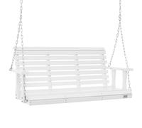 VEVOR Balançoire de Porche en Bois, 1370x710x600 mm, Banc de terrasse pour Cour et Jardin, Forte capacité de Charge 400 kg, Banc de balançoire Robuste avec chaînes de Suspension pour extérieur, Blanc