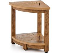 VEVOR Banc de Douche d'angle, Hauteur 430 mm, Rayon 325 mm, Tabouret de Salle de Bain, Faux Bois en polystyrène, chargé de 158 kg avec étagère de Rangement, résistant à l'eau, intérieur et extérieur
