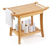 VEVOR Banc de douche en bambou tabouret de douche 610 x 350 x 480 mm intérieur