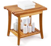 VEVOR Banc de douche en teck tabouret de douche 500 x 363 x 455 mm salle de bain