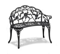 VEVOR Banc de Jardin 98,7 cm, Banquette d'Extérieur en Métal, avec Capacité de Charge 218 kg, avec Dossier et Accoudoirs, Assemblage Facile, Mobilier pour Patio Terrasse, Parc, cour, Porche d'Entrée