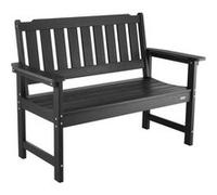 VEVOR Banc de Jardin en Plastique 128cm Capacité 363kg Peut 2 à 3 Personnes Noir