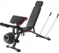 VEVOR Banc de Musculation Capacité de Charge de 363 kg, Banc Plat Réglable, Équipement de Fitness pour Abdominaux, avec Extension de Jambe, Coussin à Biceps, pour Entraînement Complet du Corps Sit-up