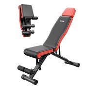 VEVOR Banc de Musculation Capacité de Charge de 260 kg, Banc Plat Réglable Pliable, Équipement de Fitness pour Abdominaux, avec Protection Étendue de la Tête/du Cou, pour Entraînement Complet du Corps
