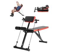 VEVOR Banc de Musculation Multifonction pour Entraînement Complet du Corps, Banc Lombaire Hyperextension Réglable et Pliable, Chaise Romaine Capacité 350 kg, pour Fitness Dos Bras Abdomen Gym Domicile