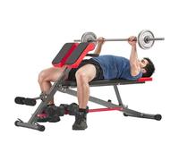 VEVOR Banc de Musculation Multifonction pour Entraînement Complet du Corps, Banc Lombaire Hyperextension Réglable, Chaise Romaine Capacité de 300 kg, pour Fitness Dos Bras Abdomen Gym Domicile