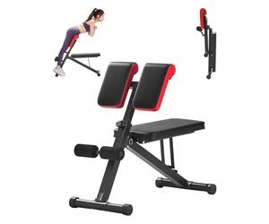 VEVOR Banc de Musculation Multifonction pour Entraînement Complet du Corps, Banc Lombaire Hyperextension Réglable et Pliable, Chaise Romaine Capacité 150 kg, Équipement pour Fitness Dos Bras Abdomen