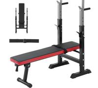 VEVOR Banc de Musculation Réglable et Pliable, Banc d’Entraînement Complet du Corps, Banc Abdominal Capacité de Charge de 181,4 kg, Équipement pour Redressement Assis Haltères Fitness à Domicile Gym