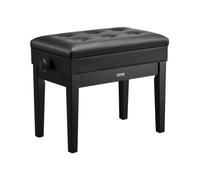 VEVOR Banc de Piano 560x340x490 mm Tabouret de Piano Hauteur Réglable, Coussin Rembourré, Banquette Siège de Piano en Bois, Compartiment de Banc de Rangement pour Livres de Musique, Chambre à Coucher