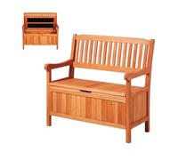 VEVOR Banc de Rangement Extérieur en Bois Coffre de Jardin 125 L Banc de Terrasse 2 en 1 avec Poignée Latérale, Capacité de Charge 319,8 kg, Siège d'Extérieur Grand Espace pour Patio, Jardin, Balcon