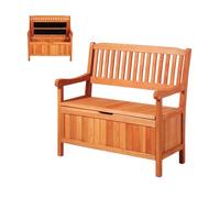 VEVOR Banc de Rangement Extérieur en Bois Coffre de Jardin 125 L Banc de Terrasse 2 en 1 avec Poignée Latérale, Capacité de Charge 319,8 kg, Siège d'Extérieur Grand Espace pour Patio, Jardin, Balcon